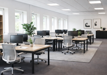 Åbent kontor med let adgang fra Kongevejen