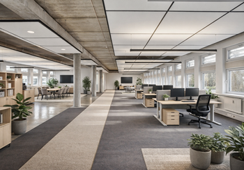 Moderne kontorer i grønne og rolige omgivelser