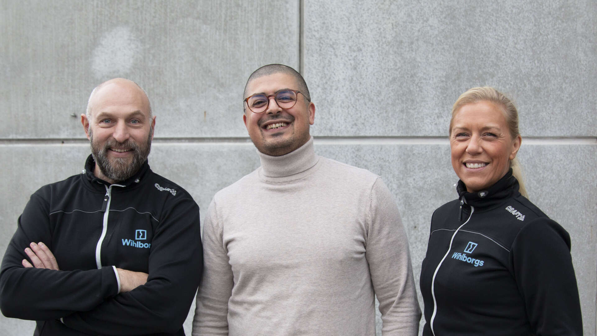 Susanna med kollegorna Ivan och Hassan.